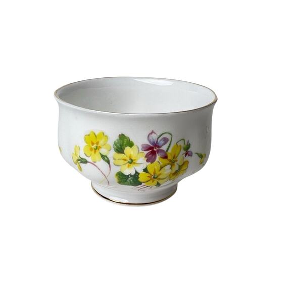 Royal Albert Creamer Sugar Set Bone China England Open Yellow Purple Flowers Vtg - Picture 7 of 12